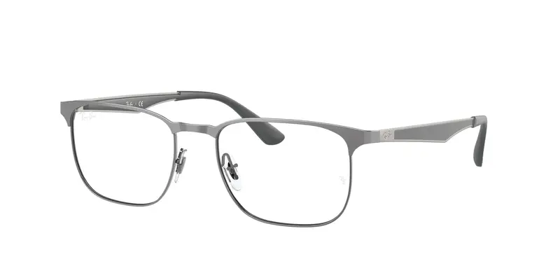 Ray - Ban Unisex RX6363 2553 Montature da vista Metallo Grigio Trasparente Squadrata Normale