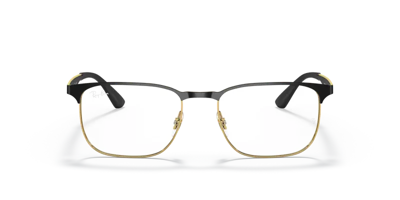 Ray - Ban Unisex RX6363 2890 Montature da vista Metallo Nero Trasparente Squadrata Normale miniatura 2