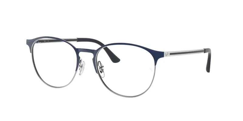 Ray - Ban Unisex RX6375  2981 Montature da vista Metallo Blu Trasparente Pantos Normale