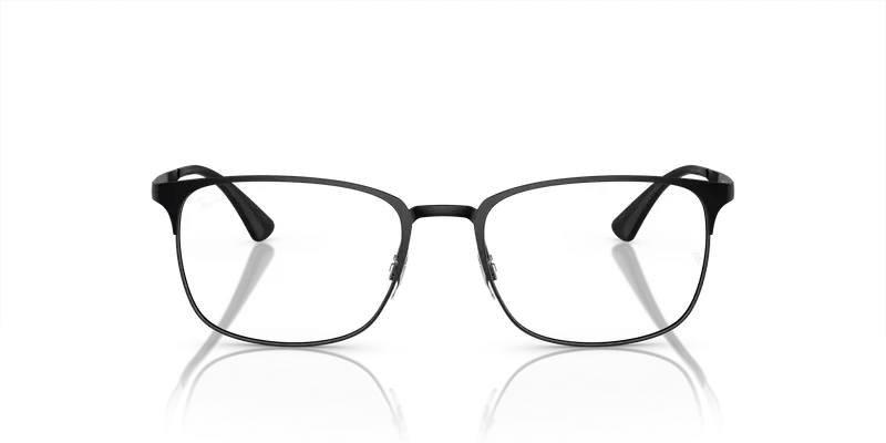 Ray - Ban Unisex RX6421 2904 Montature da vista Metallo Nero Trasparente Squadrata Normale miniatura 2