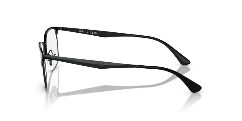 Ray - Ban Unisex RX6421 2904 Montature da vista Metallo Nero Trasparente Squadrata Normale miniatura 3