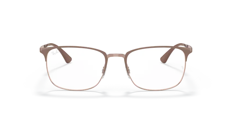 Ray - Ban Unisex RX6421 2973 Montature da vista Metallo Marrone Trasparente Squadrata Normale miniatura 2
