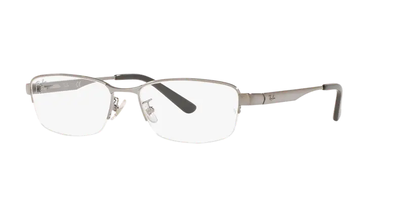 Ray - Ban Unisex RX6453D 2553 Montature da vista Metallo Grigio Trasparente Pillow Normale