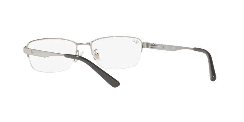 Ray - Ban Unisex RX6453D 2553 Montature da vista Metallo Grigio Trasparente Pillow Normale miniatura 3