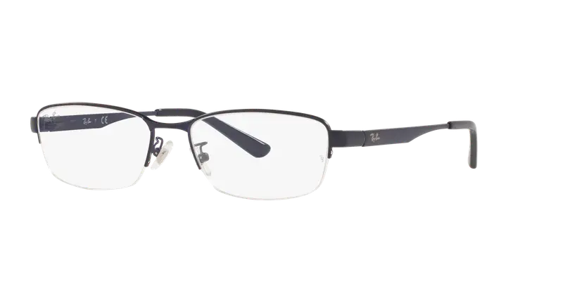 Ray - Ban Unisex RX6453D 3076 Montature da vista Metallo Blu Trasparente Pillow Normale