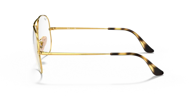 Ray - Ban Unisex RX6489 AVIATOR 2500 Montature da vista Metallo Oro Trasparente Pilot Normale miniatura 3