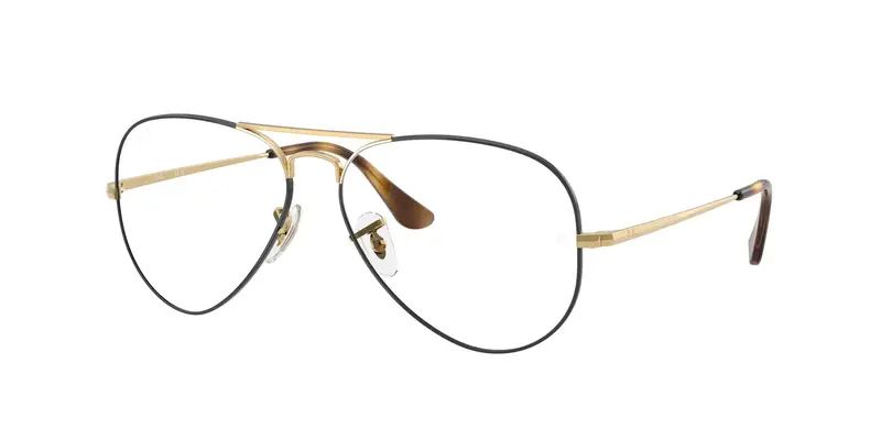 Ray - Ban Unisex RX6489 AVIATOR 3177 Montature da vista Metallo Marrone Trasparente Pilot Normale