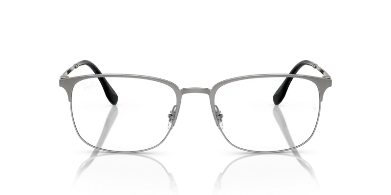 Ray - Ban Unisex RX6494 3135 Montature da vista Metallo Grigio Trasparente Pillow Normale miniatura 2