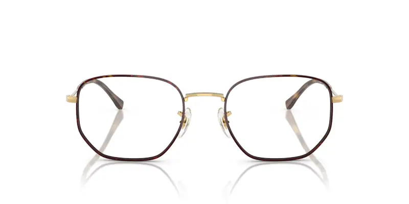 Unisex RX6496 3177 Montature da vista Metallo Marrone Trasparente Geometrica Normale miniatura 3