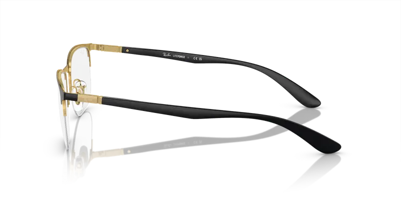 Ray - Ban Unisex RX6513 2890 Montature da vista Metallo Nero Trasparente Geometrica Normale miniatura 3