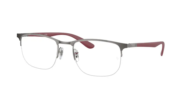 Ray - Ban Unisex RX6513  3135 Montature da vista Metallo Grigio Trasparente Geometrica Normale