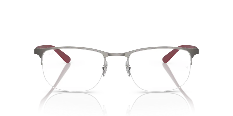 Ray - Ban Unisex RX6513 3135 Montature da vista Metallo Grigio Trasparente Geometrica Normale miniatura 2