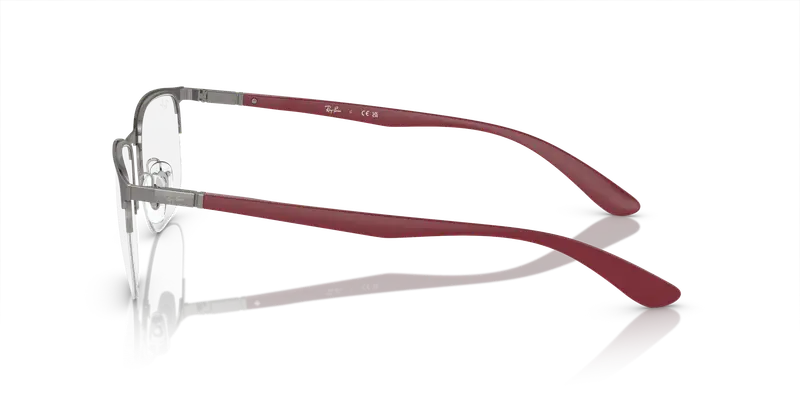 Ray - Ban Unisex RX6513 3135 Montature da vista Metallo Grigio Trasparente Geometrica Normale miniatura 3