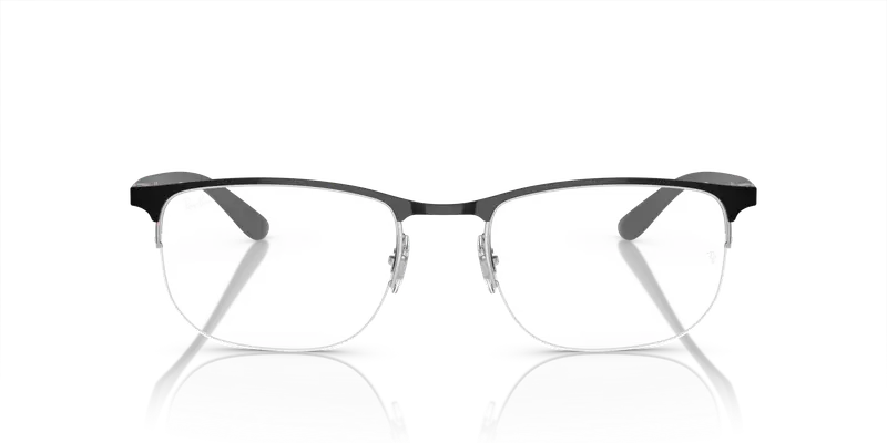 Ray - Ban Unisex RX6513 3163 Montature da vista Metallo Nero Trasparente Geometrica Normale miniatura 2