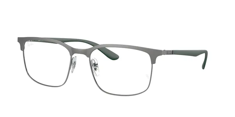 Ray - Ban Unisex RX6518  2620 Montature da vista Metallo Grigio Trasparente Squadrata Normale