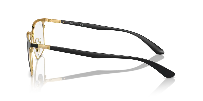 Ray - Ban Unisex RX6518 2890 Montature da vista Metallo Nero Trasparente Squadrata Normale miniatura 3