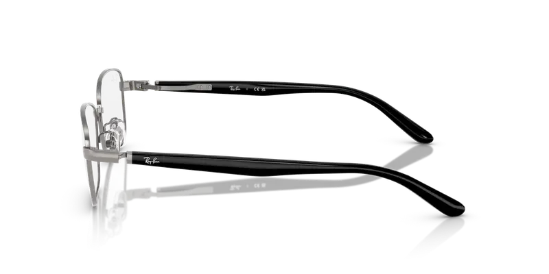 Ray - Ban Unisex RX6527D 2502 Montature da vista Metallo Grigio Trasparente Pillow Normale miniatura 3