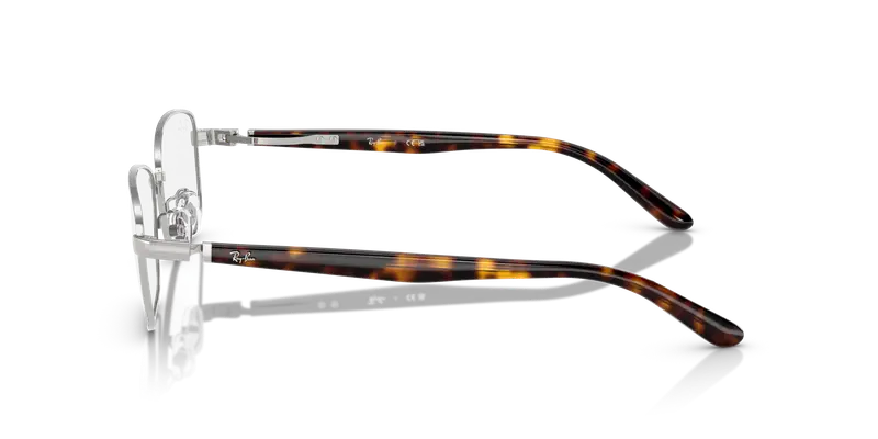 Ray - Ban Unisex RX6527D 2595 Montature da vista Metallo Argento Trasparente Pillow Normale miniatura 3