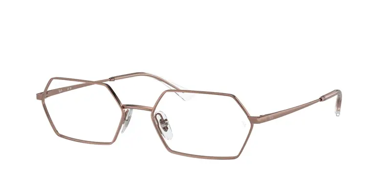 Ray - Ban Unisex RX6528 YEVI 2943 Montature da vista Metallo Bronzo Trasparente Geometrica Normale