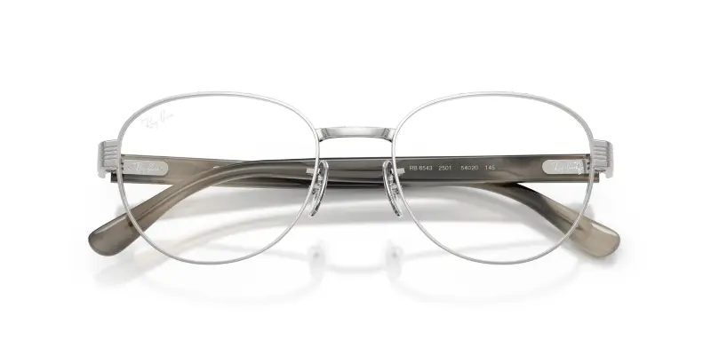 Unisex RX6543 2501 Montature da vista Metallo Argento Trasparente Squadrata Normale miniatura 2