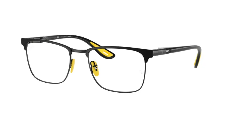 Unisex RX6621M F130 Montature da vista Metallo Nero Trasparente Squadrata Normale