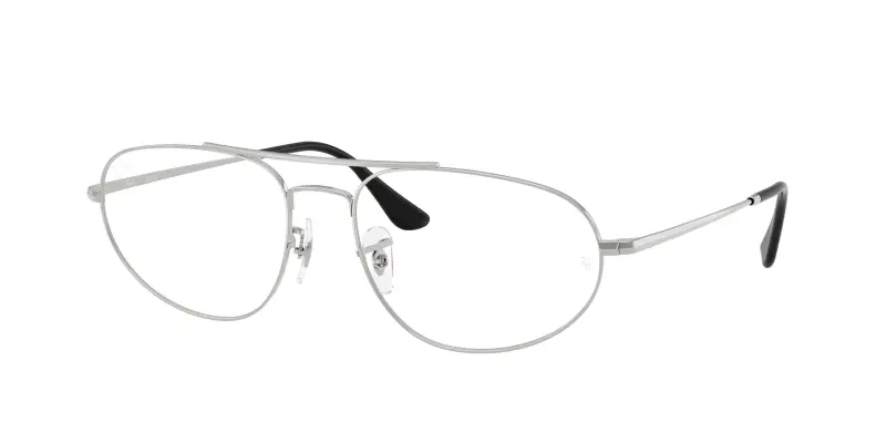 Unisex RX6645 2501 Montature da vista Metallo Argento Trasparente Geometrica Normale