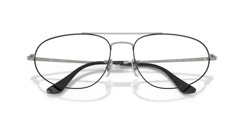 Unisex RX6645 3179 Montature da vista Metallo Nero Trasparente Geometrica Normale miniatura 2