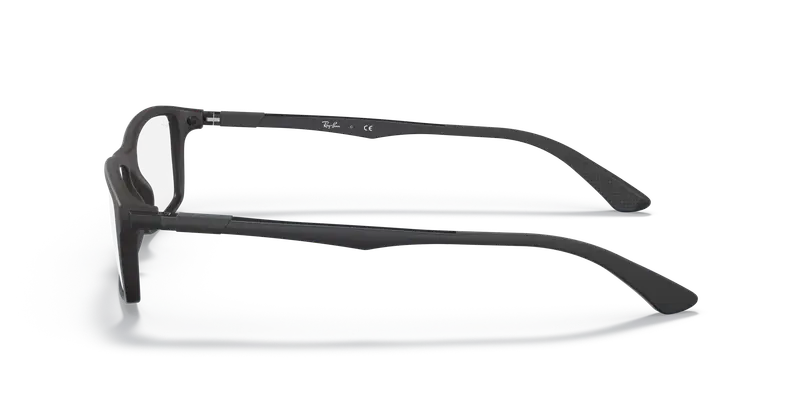 Ray - Ban Unisex RX7017 5196 Montature da vista Iniettato Nero Trasparente Squadrata Normale miniatura 3