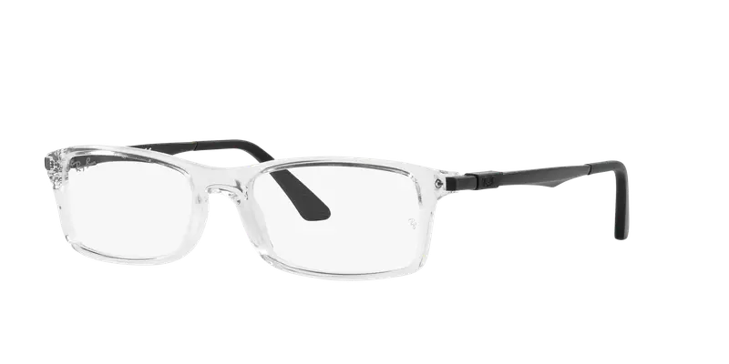 Ray - Ban Unisex RX7017 5943 Montature da vista Iniettato Trasparente Trasparente Squadrata Normale miniatura 2