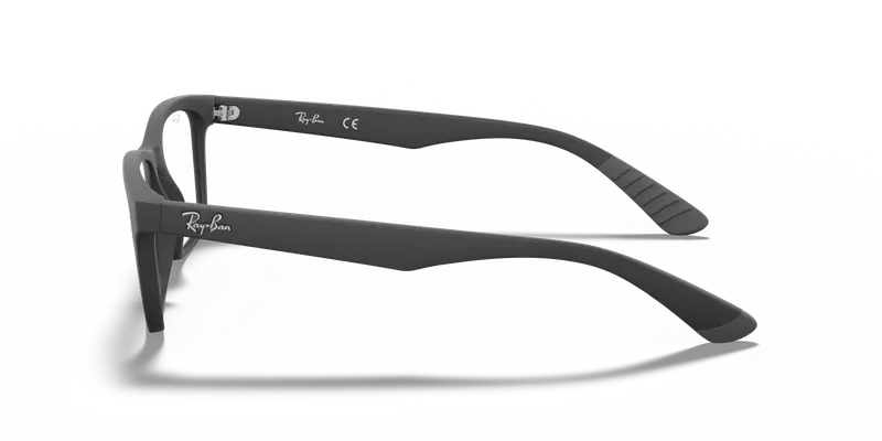 Ray - Ban Unisex RX7025 2077 Montature da vista Iniettato Nero Trasparente Squadrata Normale miniatura 3