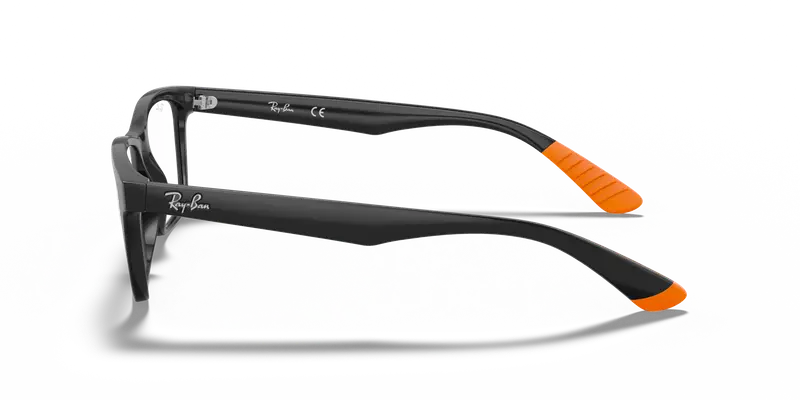 Ray - Ban Unisex RX7025 5417 Montature da vista Iniettato Nero Trasparente Squadrata Normale miniatura 3