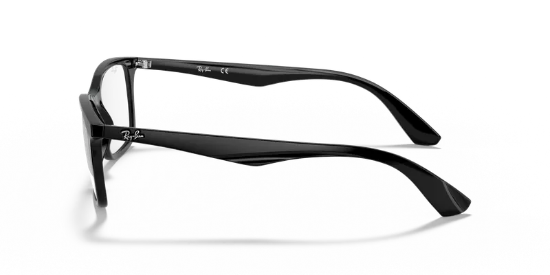 Ray - Ban Unisex RX7047 2000 Montature da vista Iniettato Nero Trasparente Squadrata Normale miniatura 3