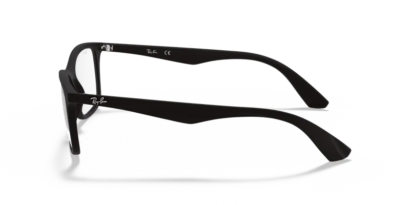 Ray - Ban Unisex RX7047 5196 Montature da vista Iniettato Nero Trasparente Squadrata Normale miniatura 3