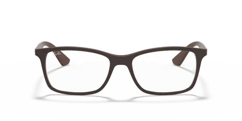 Ray - Ban Unisex RX7047 5451 Montature da vista Iniettato Marrone Trasparente Squadrata Normale miniatura 2