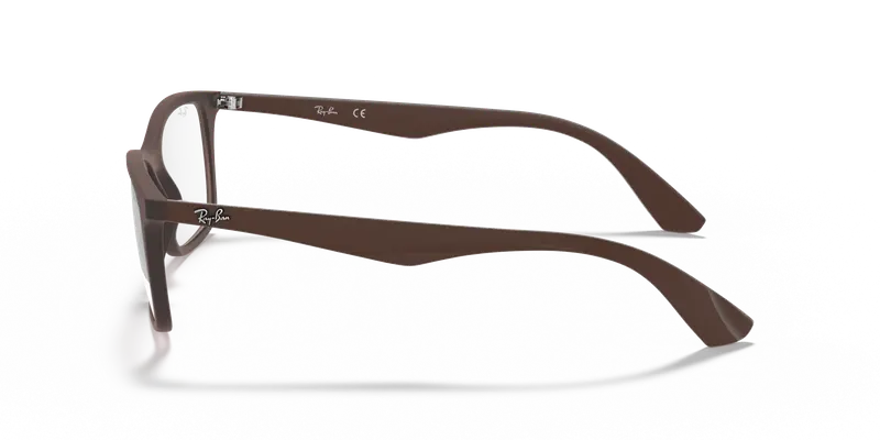 Ray - Ban Unisex RX7047 5451 Montature da vista Iniettato Marrone Trasparente Squadrata Normale miniatura 3