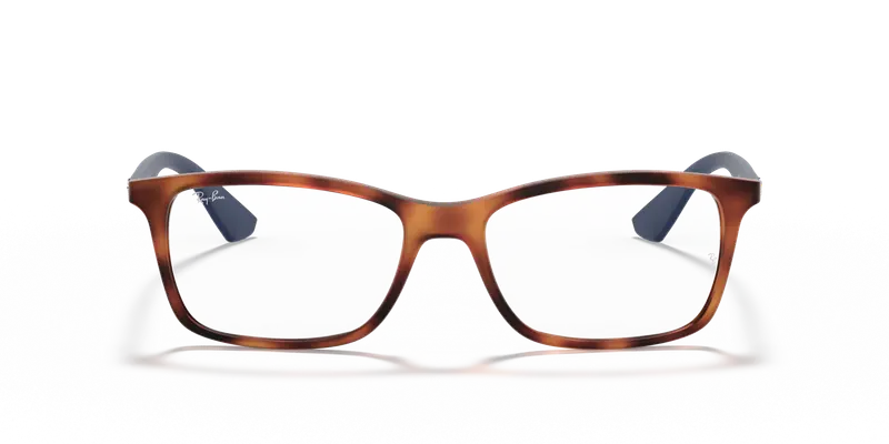 Ray - Ban Unisex RX7047 5574 Montature da vista Iniettato Tartaruga Trasparente Squadrata Normale miniatura 2