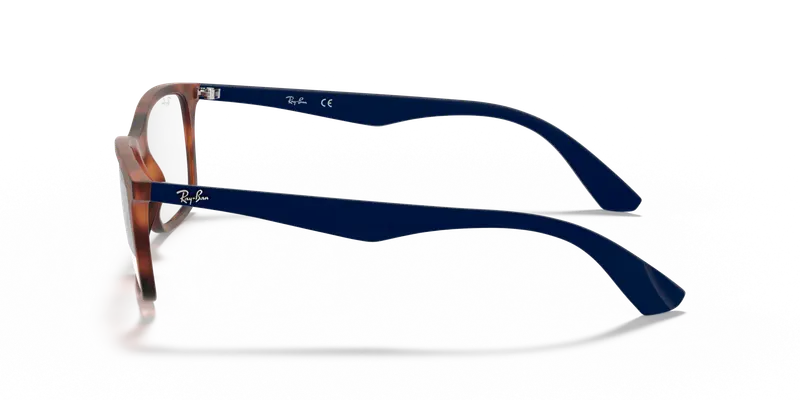 Ray - Ban Unisex RX7047 5574 Montature da vista Iniettato Tartaruga Trasparente Squadrata Normale miniatura 3