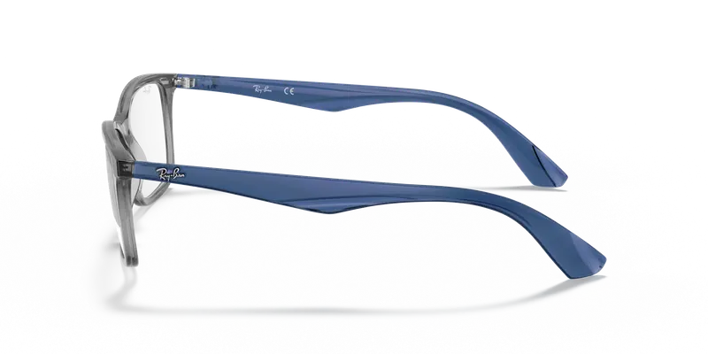 Ray - Ban Unisex RX7047 5769 Montature da vista Iniettato Grigio Trasparente Squadrata Normale miniatura 3