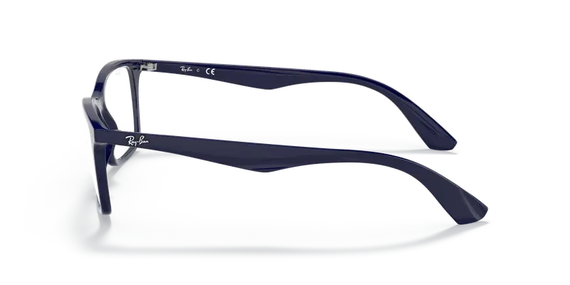 Ray - Ban Unisex RX7047 8100 Montature da vista Iniettato Blu Trasparente Squadrata Normale miniatura 3