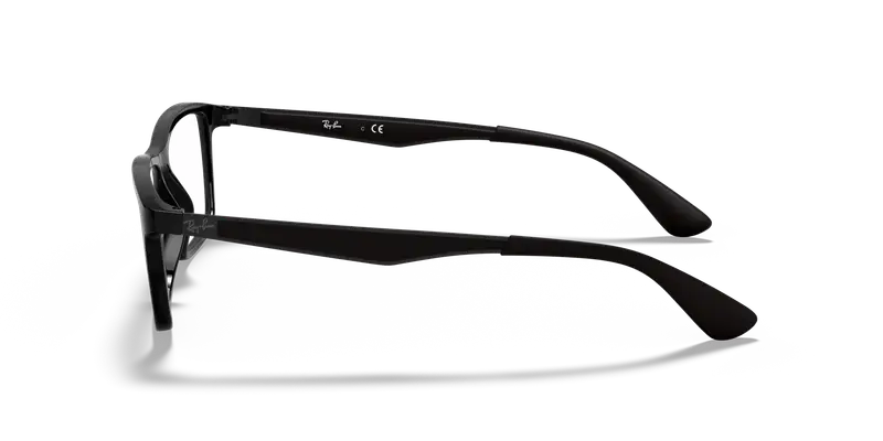 Ray - Ban Unisex RX7056 2000 Montature da vista Iniettato Nero Trasparente Squadrata Normale miniatura 3