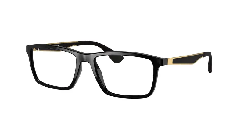 Ray - Ban Unisex RX7056  5644 Montature da vista Iniettato Nero Trasparente Squadrata Normale