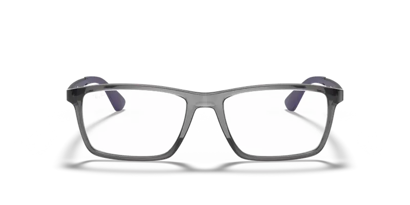 Ray - Ban Unisex RX7056 5814 Montature da vista Iniettato Grigio Trasparente Squadrata Normale miniatura 2