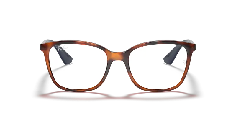 Ray - Ban Unisex RX7066 5585 Montature da vista Iniettato Tartaruga Trasparente Squadrata Normale miniatura 2