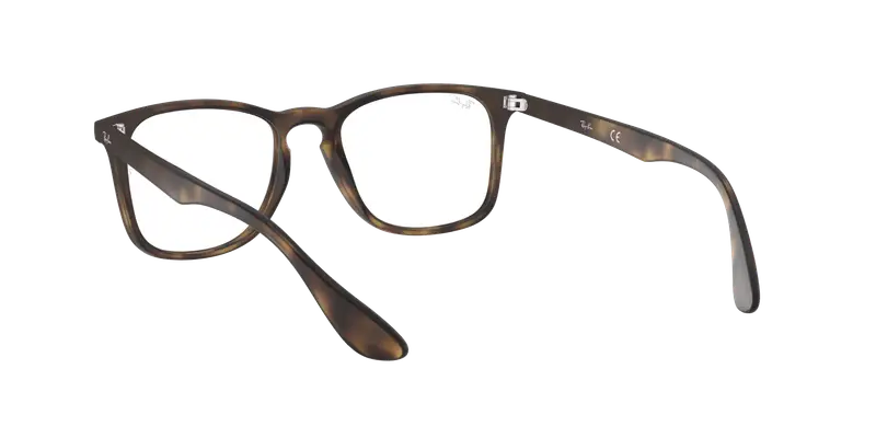 Ray - Ban Unisex RX7074 5365 Montature da vista Iniettato Tartaruga Trasparente Squadrata Normale miniatura 3