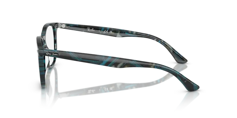 Ray - Ban Unisex RX7159 8394 Montature da vista Acetato Blu Trasparente Pantos Normale miniatura 3