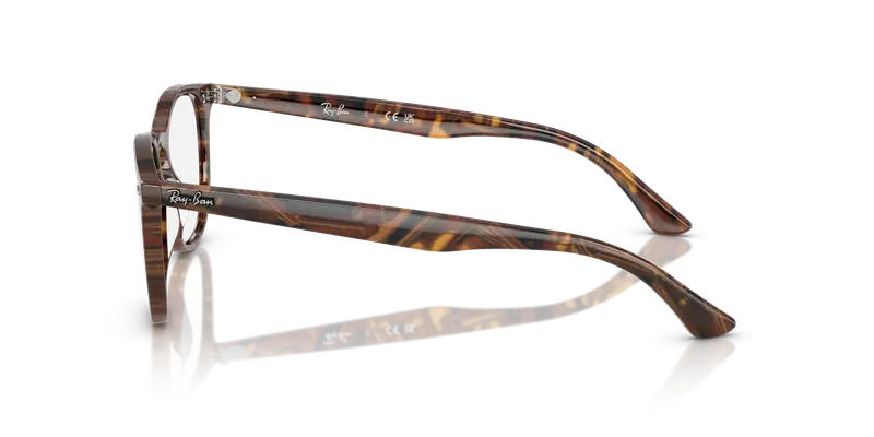 Ray - Ban Unisex RX7159 8395 Montature da vista Acetato Marrone Trasparente Pantos Normale miniatura 3