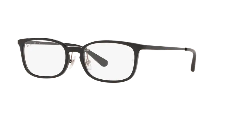 Ray - Ban Unisex RX7182D 2000 Montature da vista Iniettato Nero Trasparente Squadrata Normale