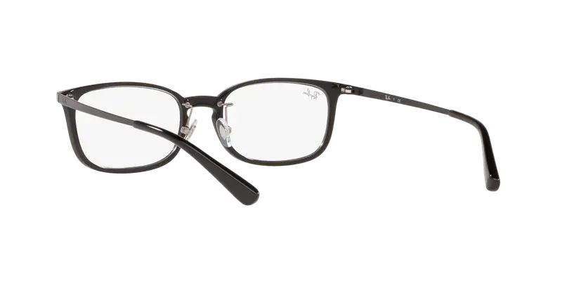 Ray - Ban Unisex RX7182D 2000 Montature da vista Iniettato Nero Trasparente Squadrata Normale miniatura 3