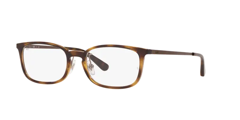 Ray - Ban Unisex RX7182D 2012 Montature da vista Iniettato Marrone Trasparente Squadrata Normale