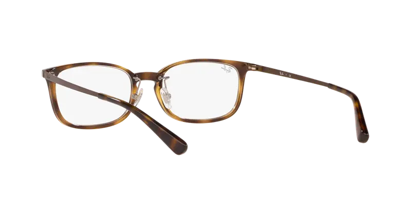 Ray - Ban Unisex RX7182D 2012 Montature da vista Iniettato Marrone Trasparente Squadrata Normale miniatura 3